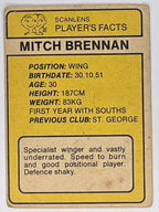 NRL 1981 Scanlens Rugby League #056 Mitch Brennan South Sydney Rabbitohs