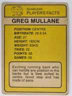 NRL 1981 Scanlens Rugby League #065 Greg Mullane Cronulla Sharks (a)