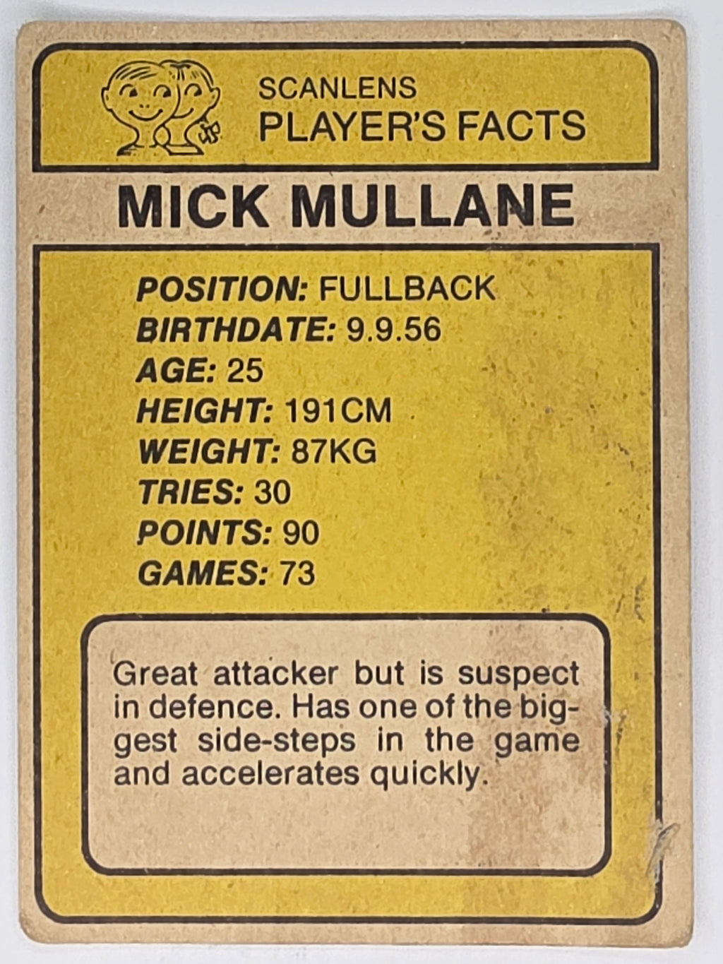 NRL 1981 Scanlens Rugby League #067 Mick Mullane Cronulla Sharks
