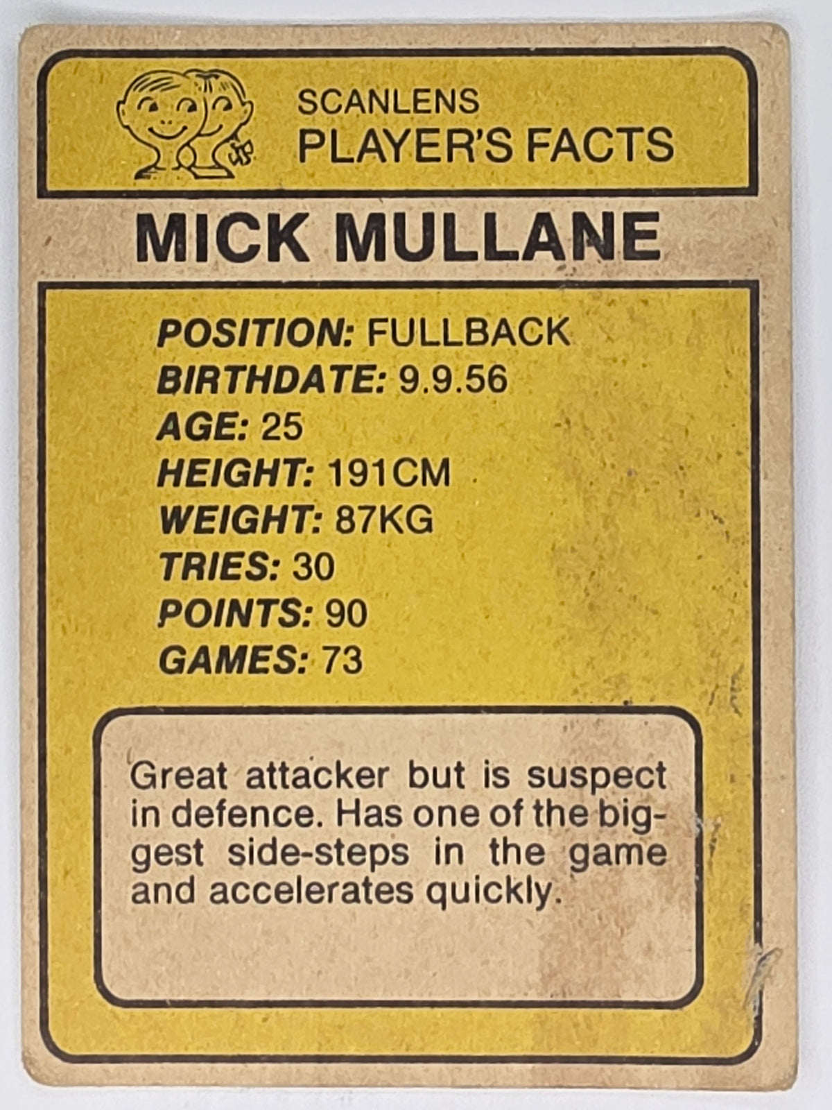 NRL 1981 Scanlens Rugby League #067 Mick Mullane Cronulla Sharks