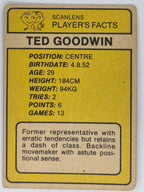 NRL 1981 Scanlens Rugby League #079 Ted Goodwin Western Suburbs Magpies (a)