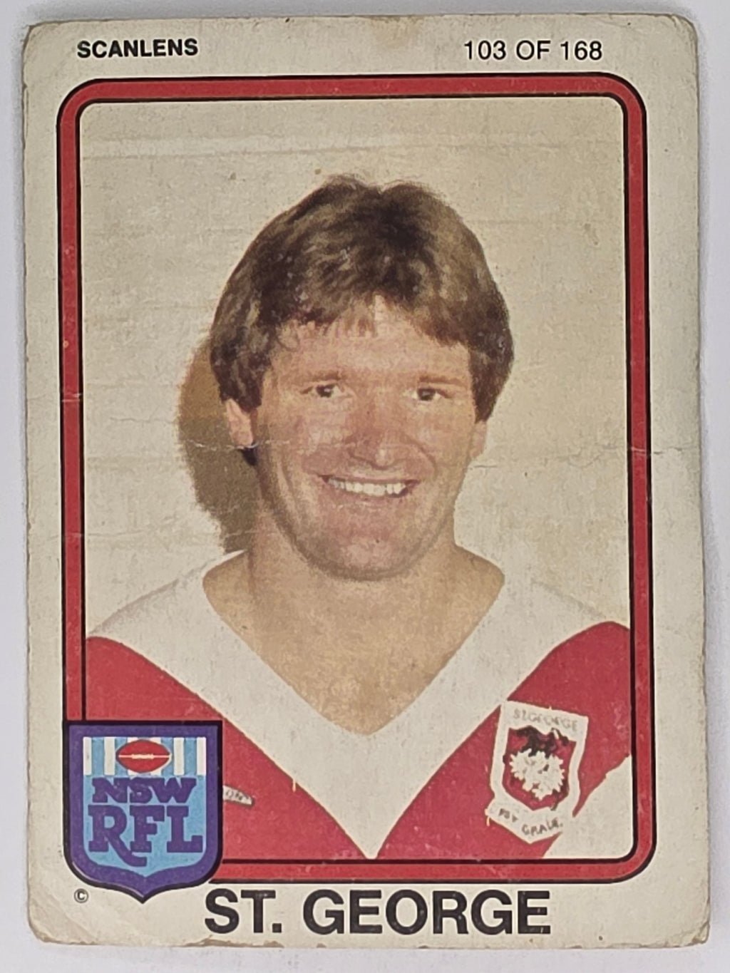 NRL 1981 Scanlens Rugby League #103 Graeme Wynn St. George Dragons