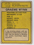 NRL 1981 Scanlens Rugby League #103 Graeme Wynn St. George Dragons