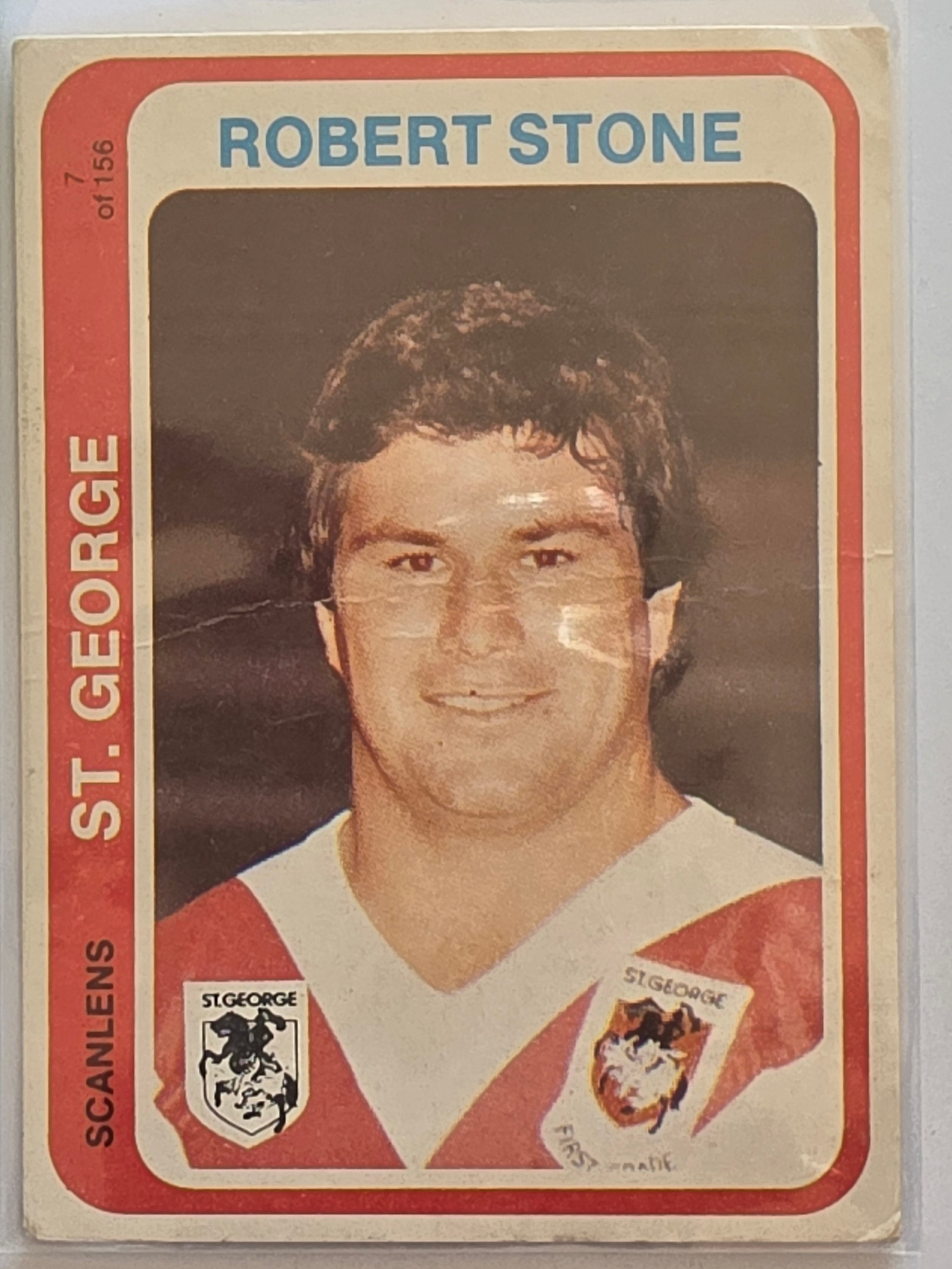 NRL 1979 Scanlens Rugby League #007 Robert Stone St. George Dragons