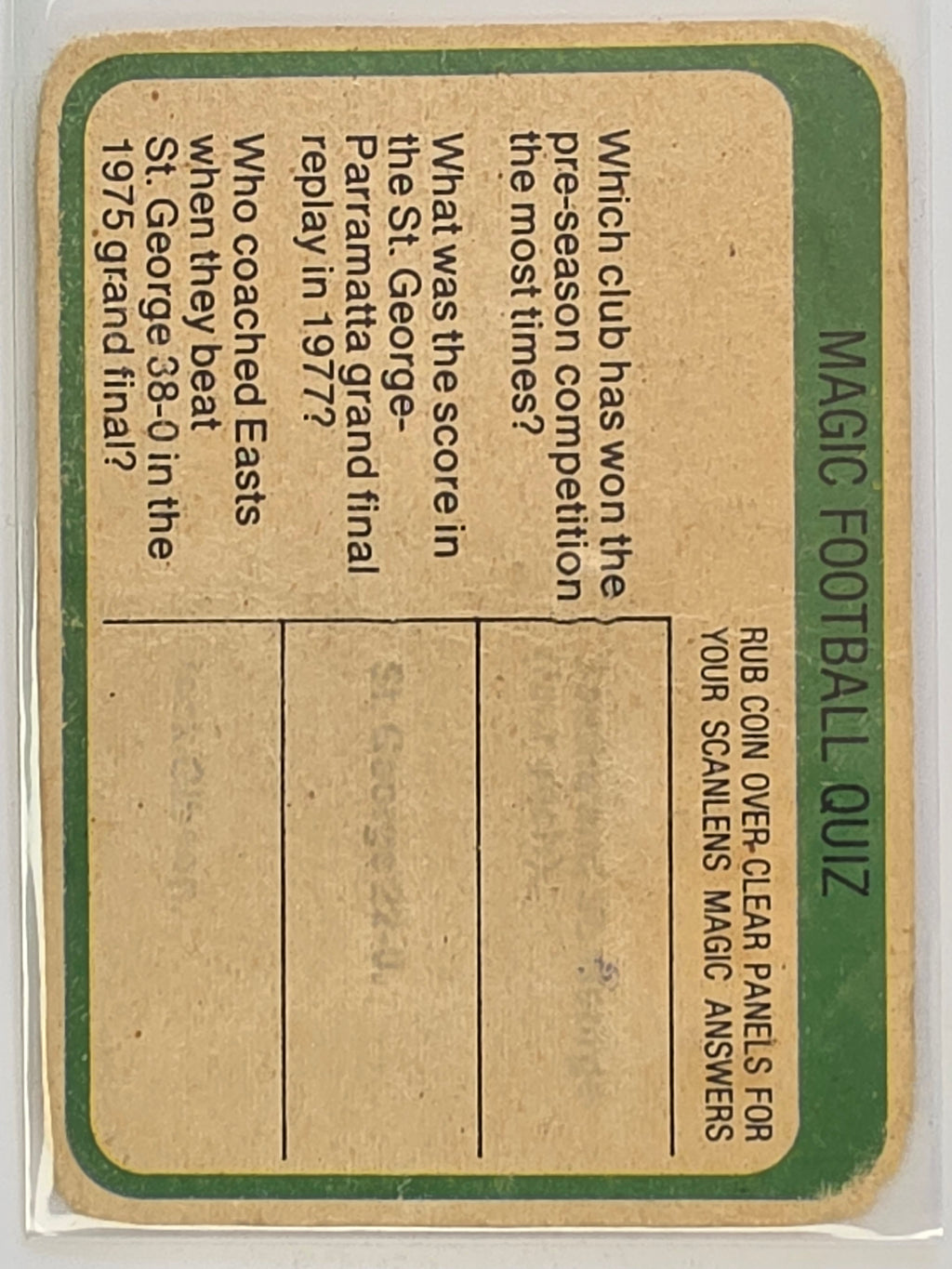 NRL 1979 Scanlens Rugby League #008 Tony Trudgett St. George Dragons