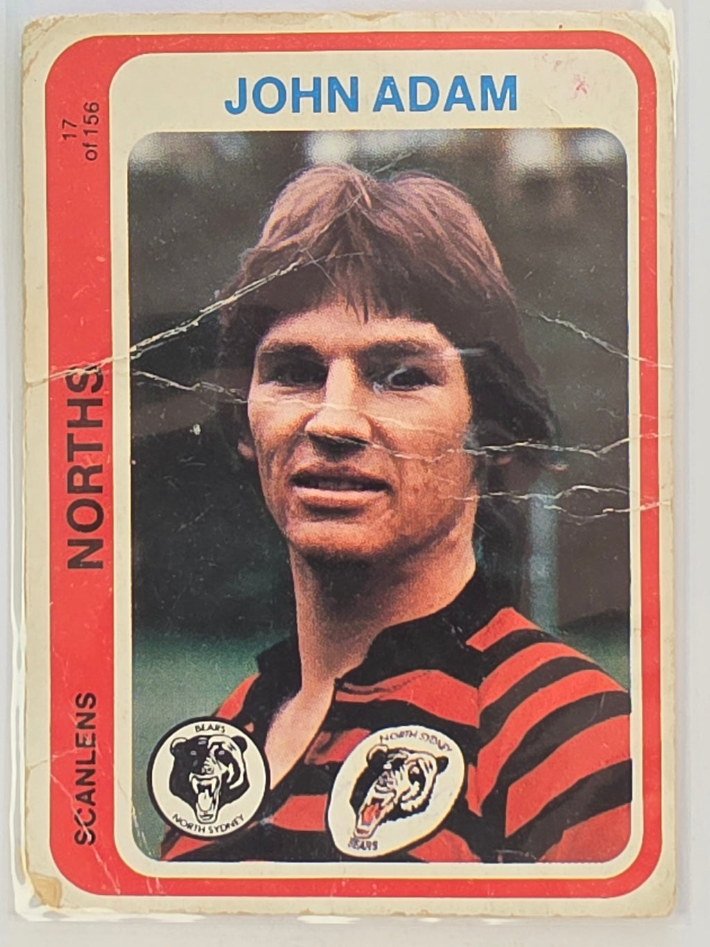 NRL 1979 Scanlens Rugby League #017 John Adam North Sydney Bears