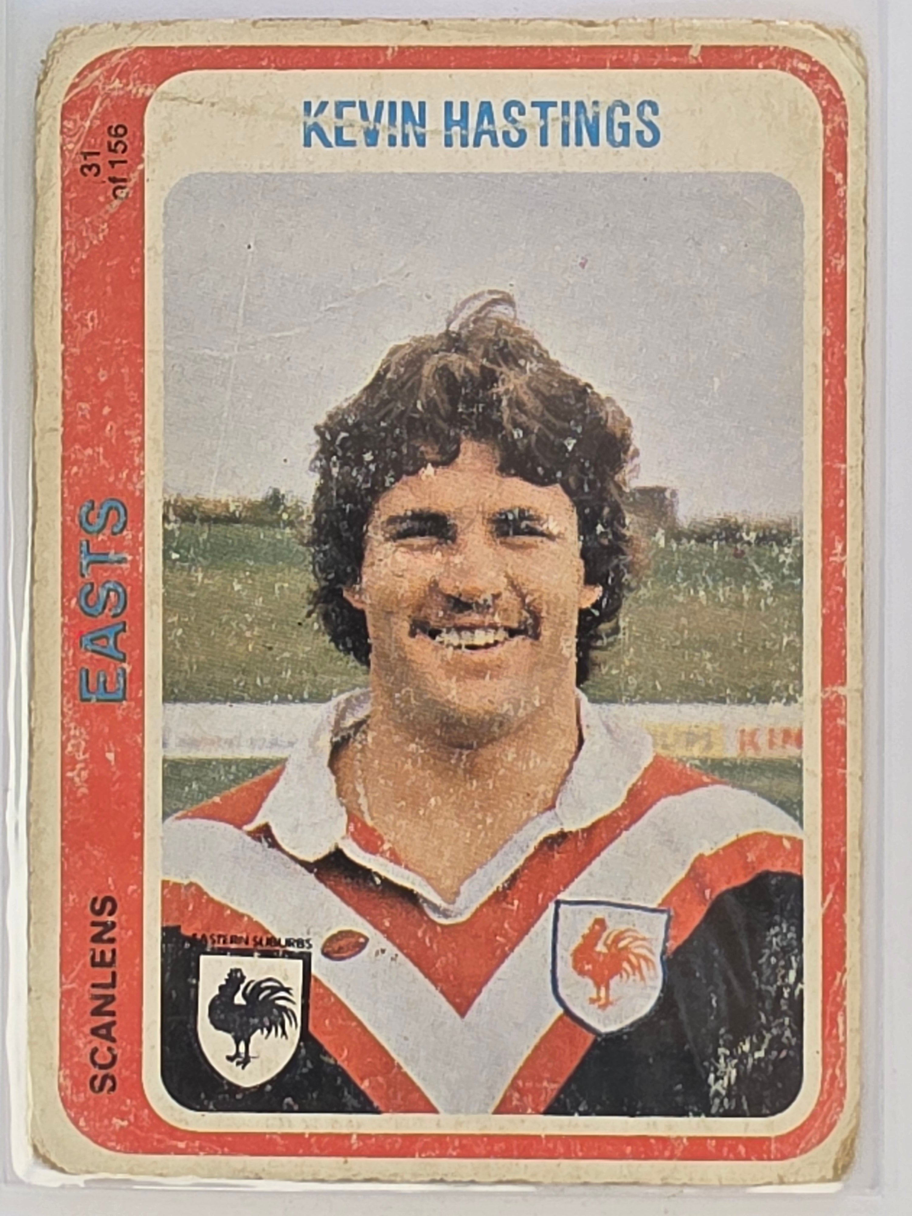 NRL 1979 Scanlens Rugby League #031 Kevin Hastings Eastern Suburbs Roosters