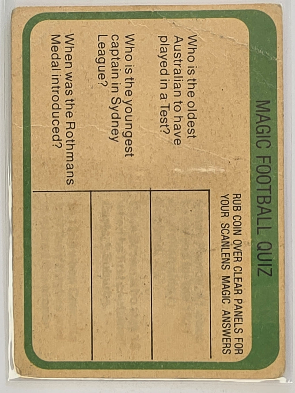 NRL 1979 Scanlens Rugby League #121 Kurt Sorensen Cronulla Sharks