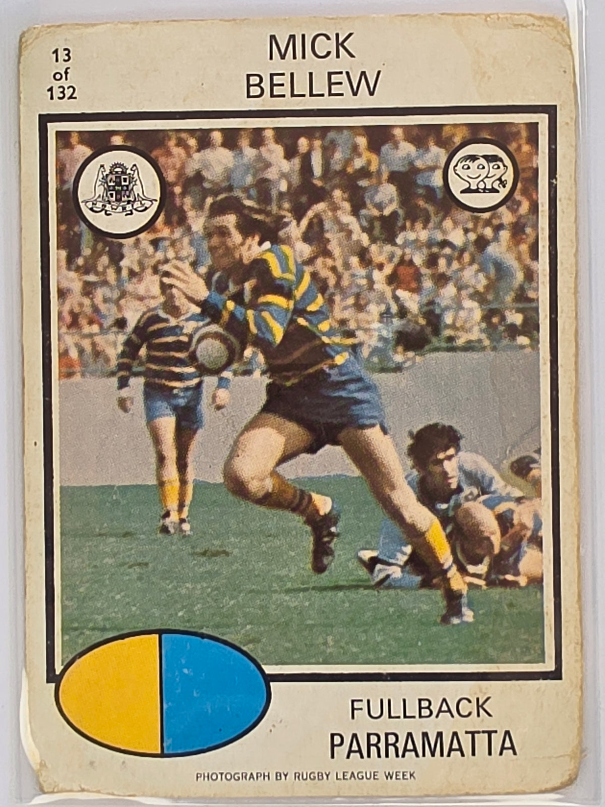 NRL 1975 Scanlens Rugby League #13 Mick Bellew Parramatta Eels