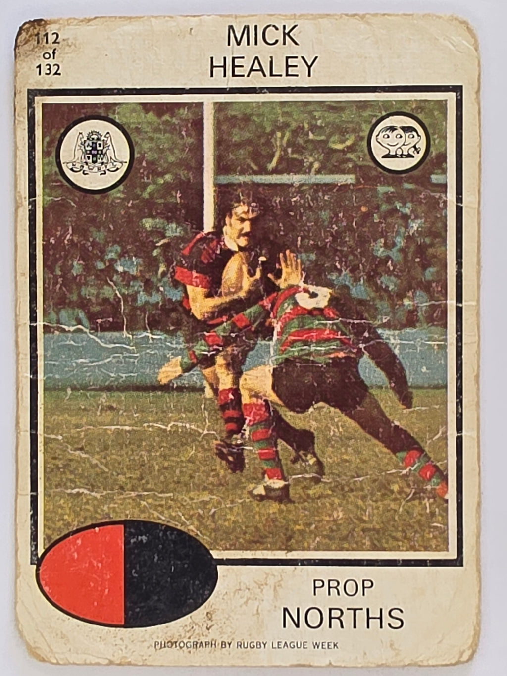 NRL 1975 Scanlens Rugby League #112 Mick Healey North Sydney Bears (a)
