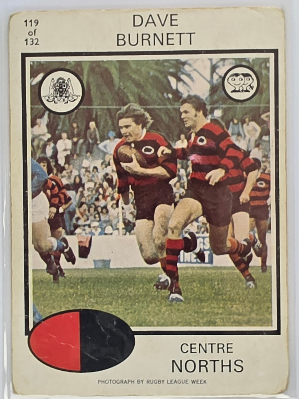 NRL 1975 Scanlens Rugby League #119 Dave Burnett North Sydney Bears
