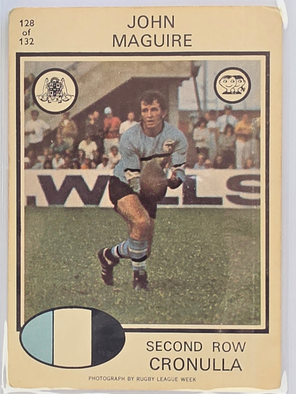 NRL 1975 Scanlens Rugby League #128 John Maguire Cronulla Sharks