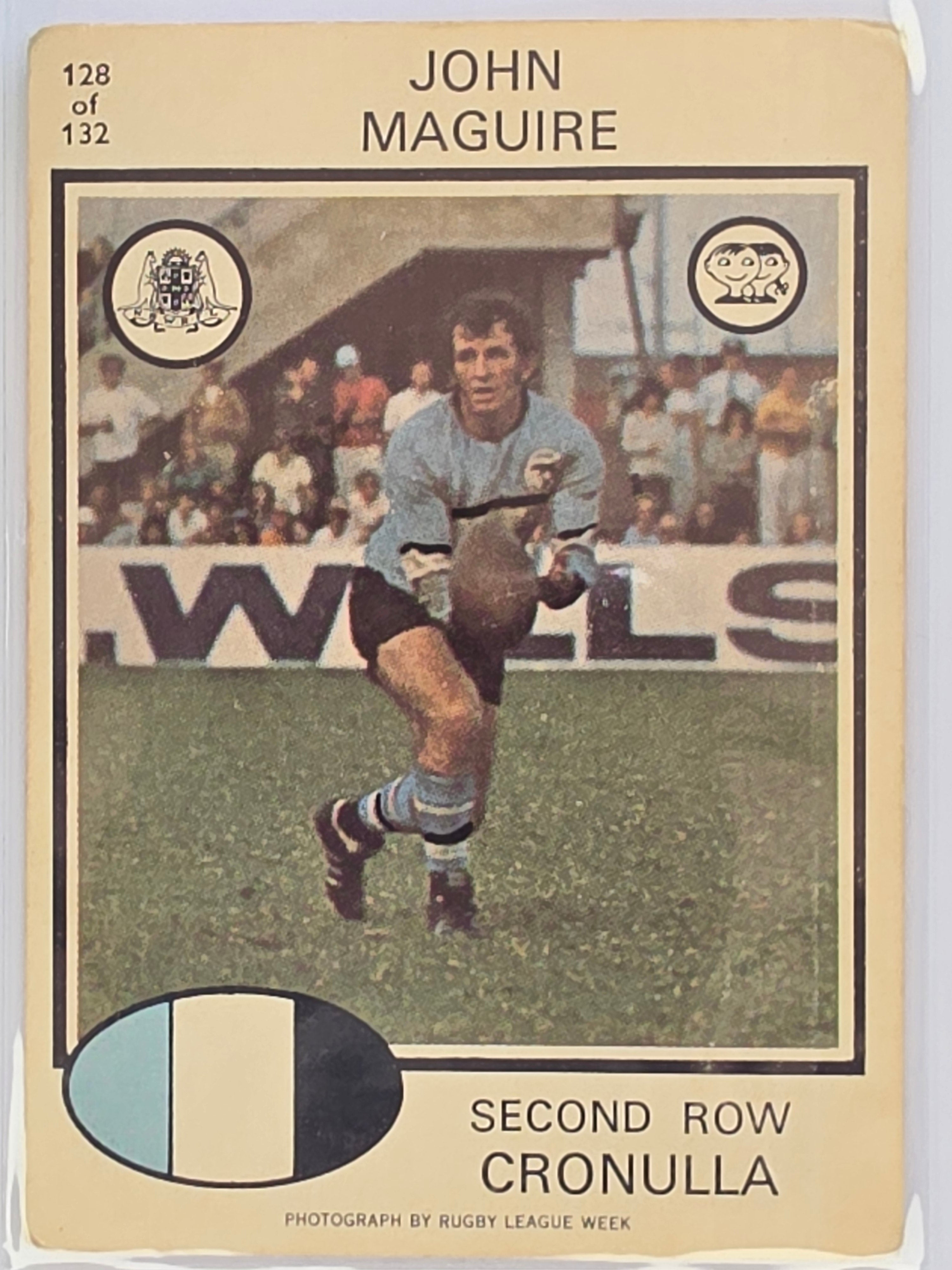 NRL 1975 Scanlens Rugby League #128 John Maguire Cronulla Sharks
