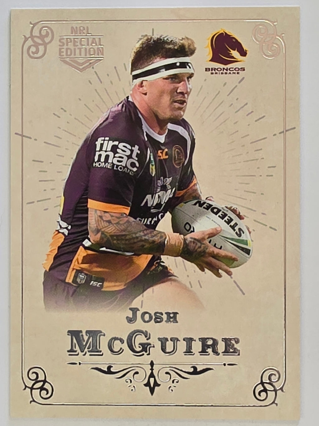NRL 2018 Glory Base Card #003 Josh McGuire Brisbane Broncos