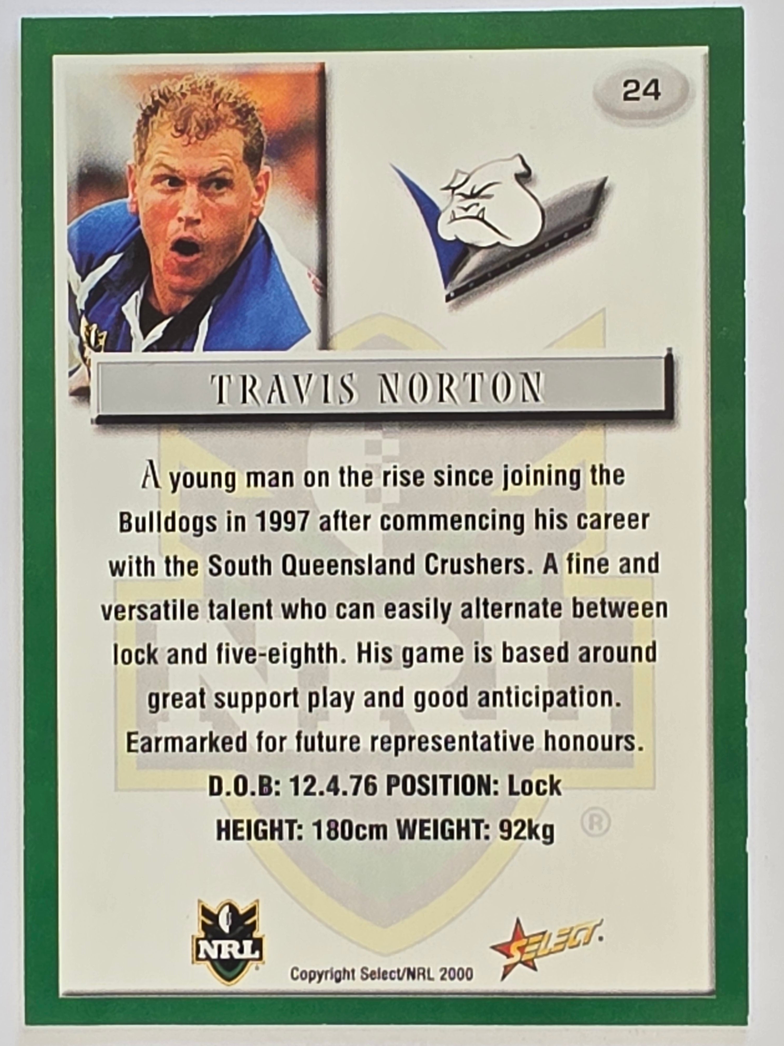 NRL 2000 Impact #024 Travis Norton Canterbury Bankstown Bulldogs