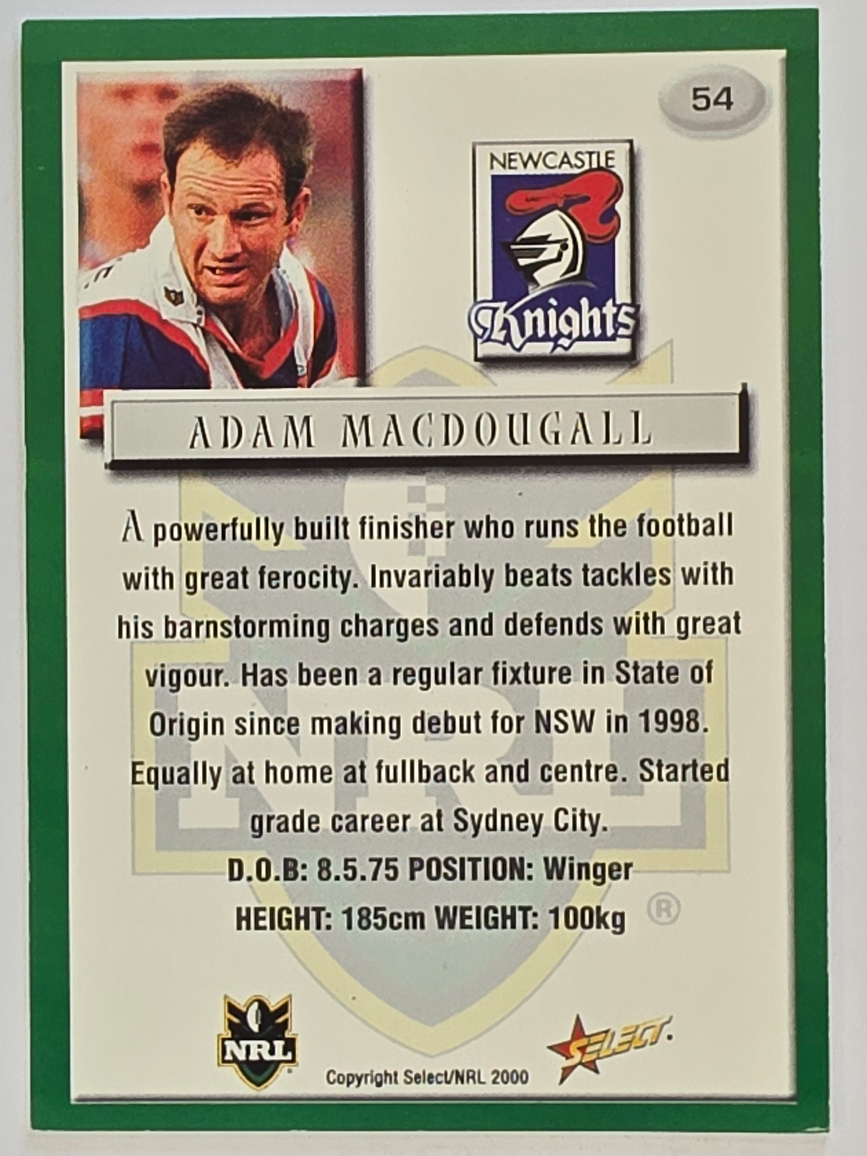 NRL 2000 Impact #054 Adam MacDougall Newcastle Knights