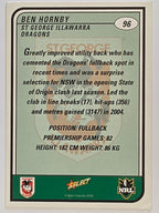 NRL 2005 Tradition  #096 Ben Hornby St George Illawarra Dragons