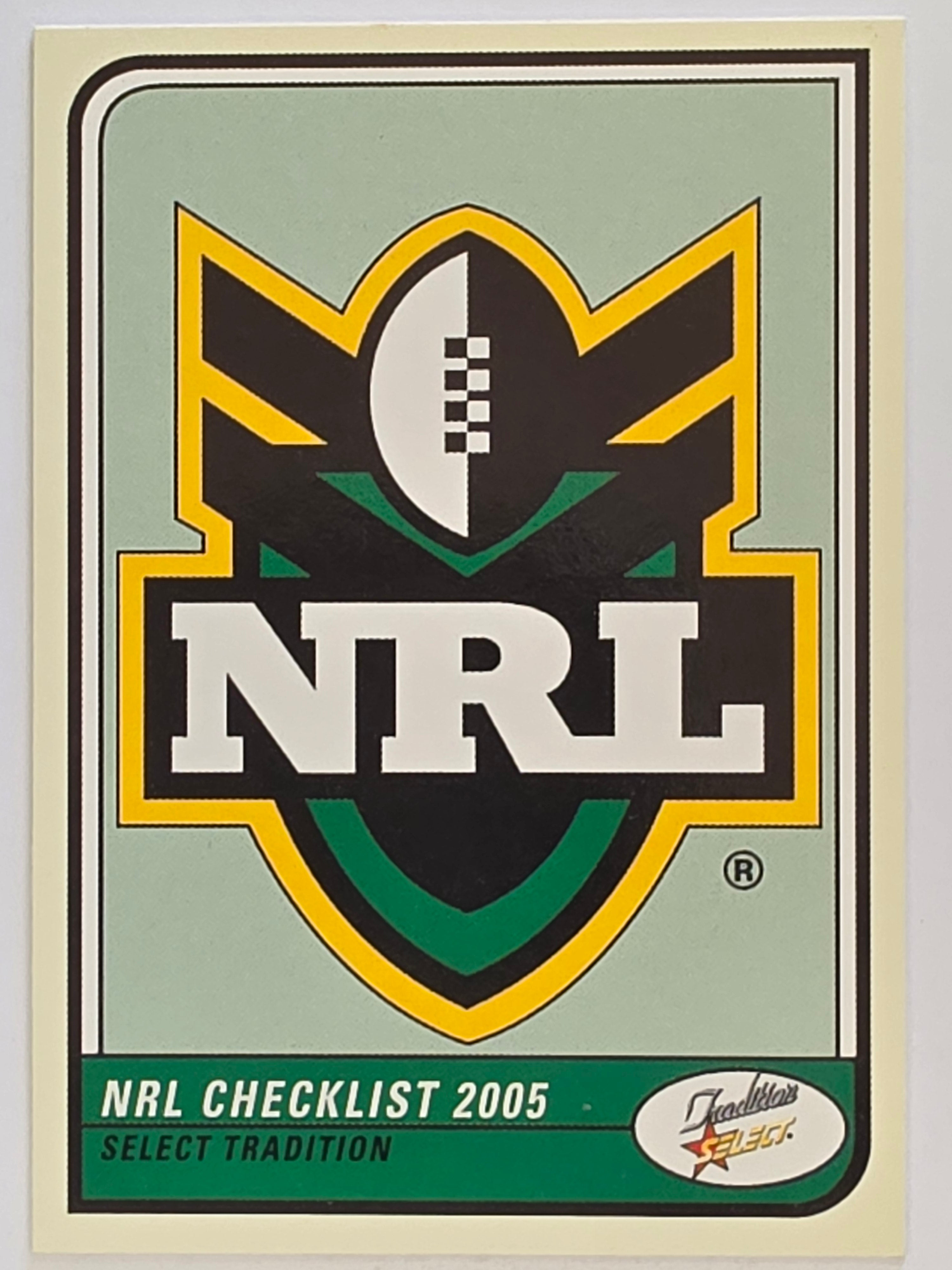 NRL 2005 Tradition #CKA Checklist 1