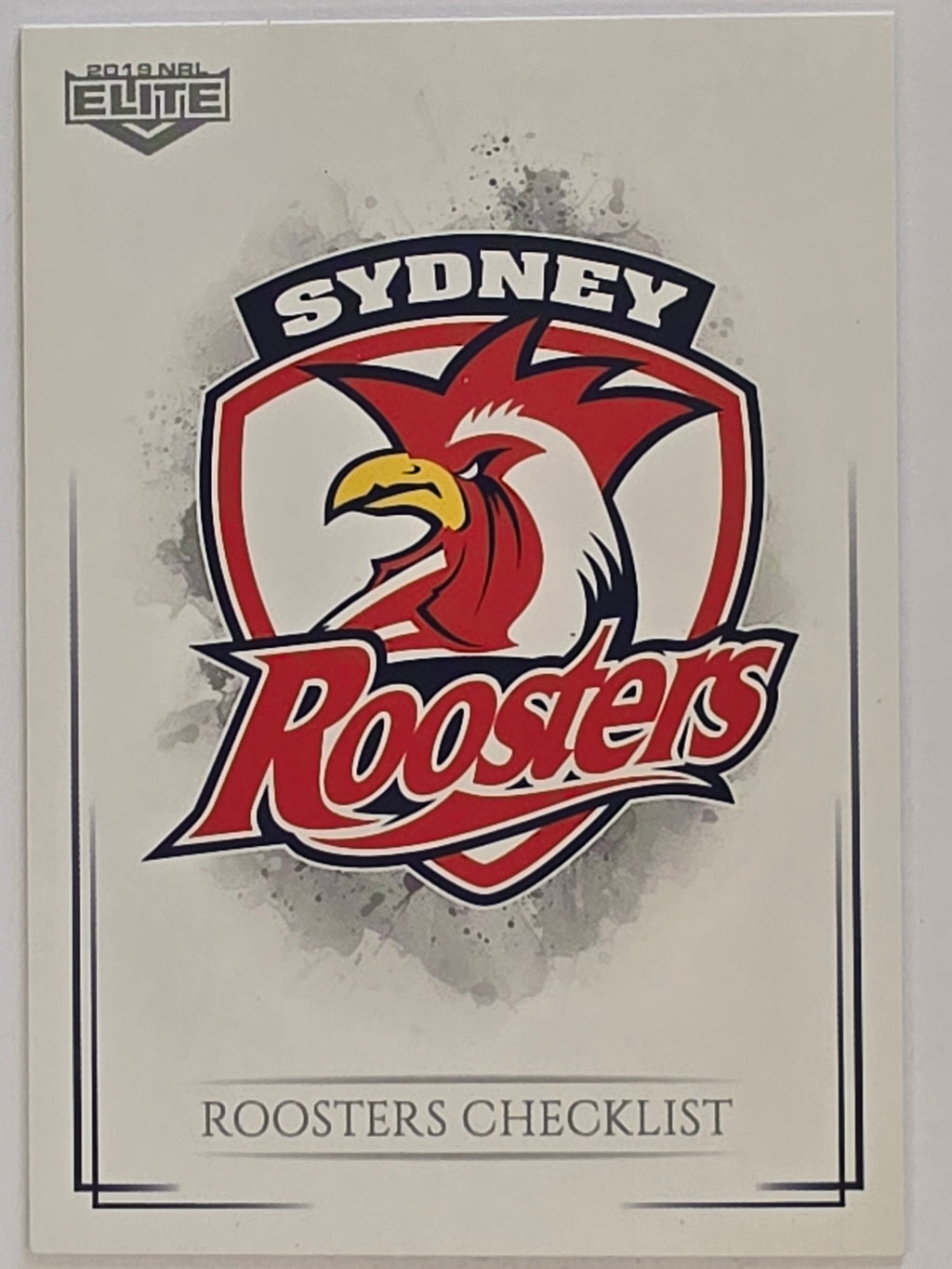 NRL 2019 Elite Base Card #118 Checklist Sydney Roosters