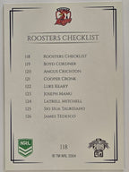 NRL 2019 Elite Base Card #118 Checklist Sydney Roosters