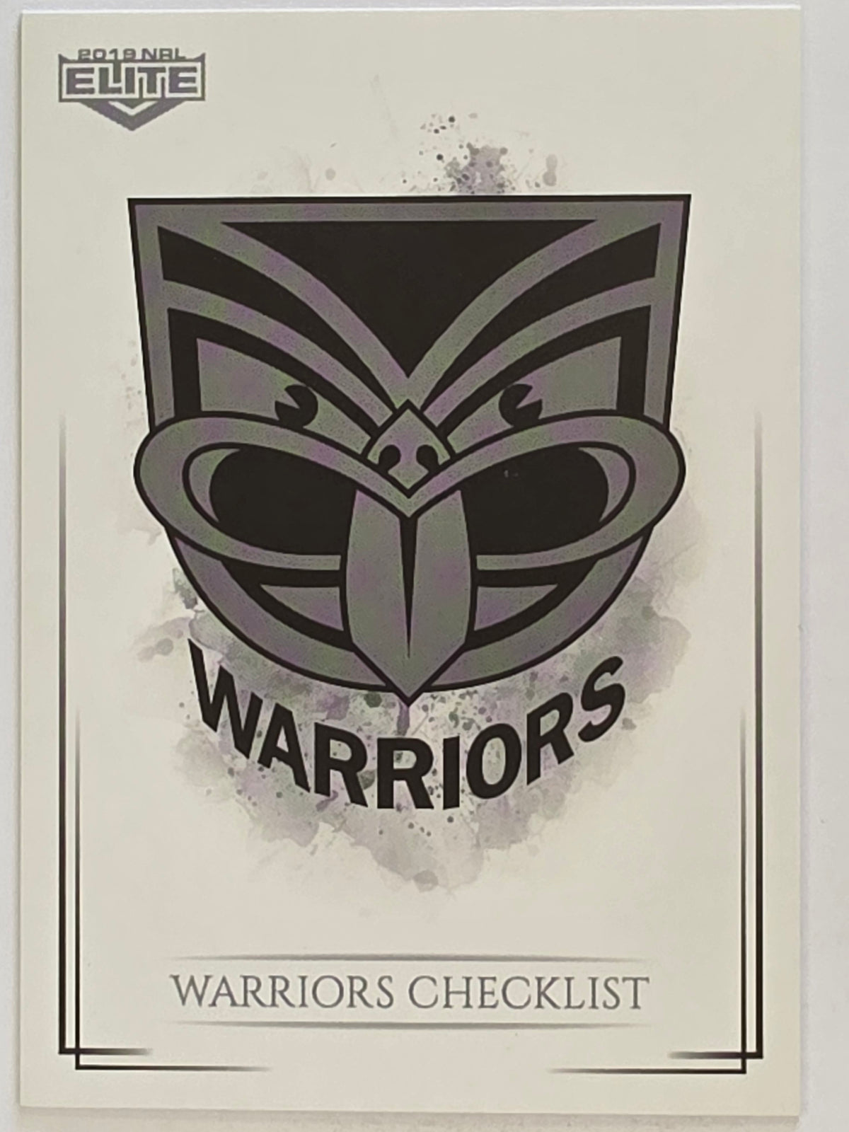 NRL 2019 Elite Base Card #127 Checklist New Zealand Warriors