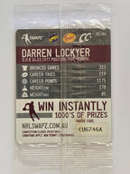 NRL 2011 Tazo Swapz | #001 Darren Lockyer | Brisbane Broncos