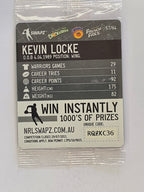 NRL 2011 Tazo Swapz | #057 Kevin Locke | New Zealand Warriors