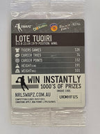NRL 2011 Tazo Swapz | #062 Lote Tuqiri | Wests Tigers