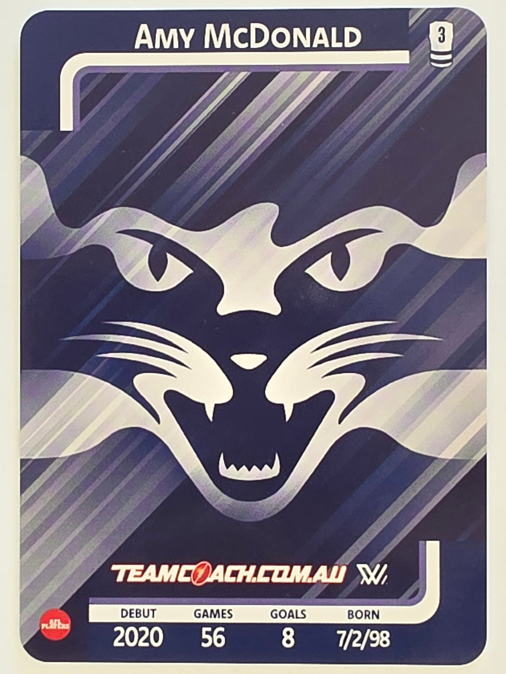 2025 AFLW TeamCoach | Silver Parallel #031 Amy McDonald | Geelong Cats