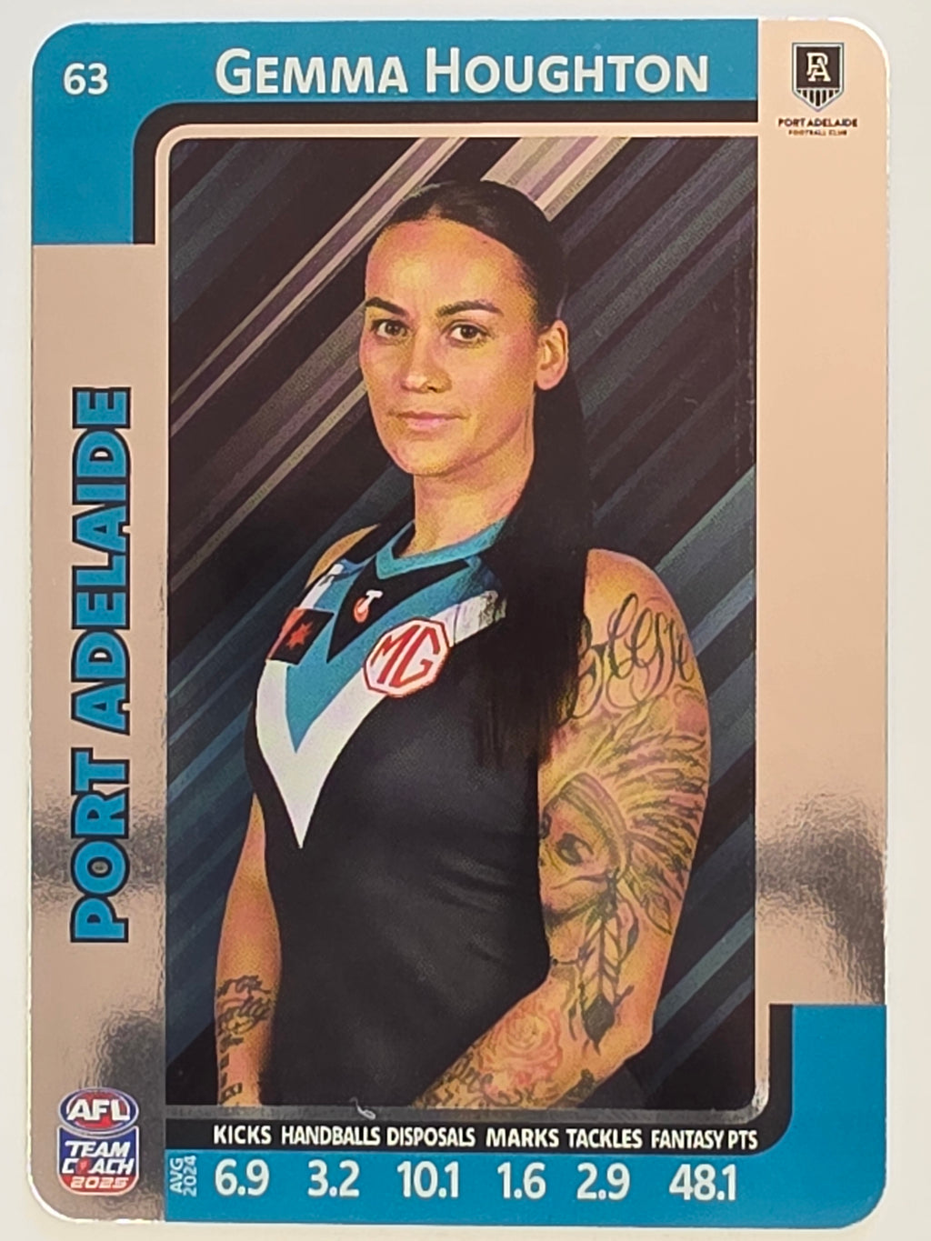 2025 AFLW TeamCoach | Silver Parallel #063 Gemma Houghton | Port Adelaide Power