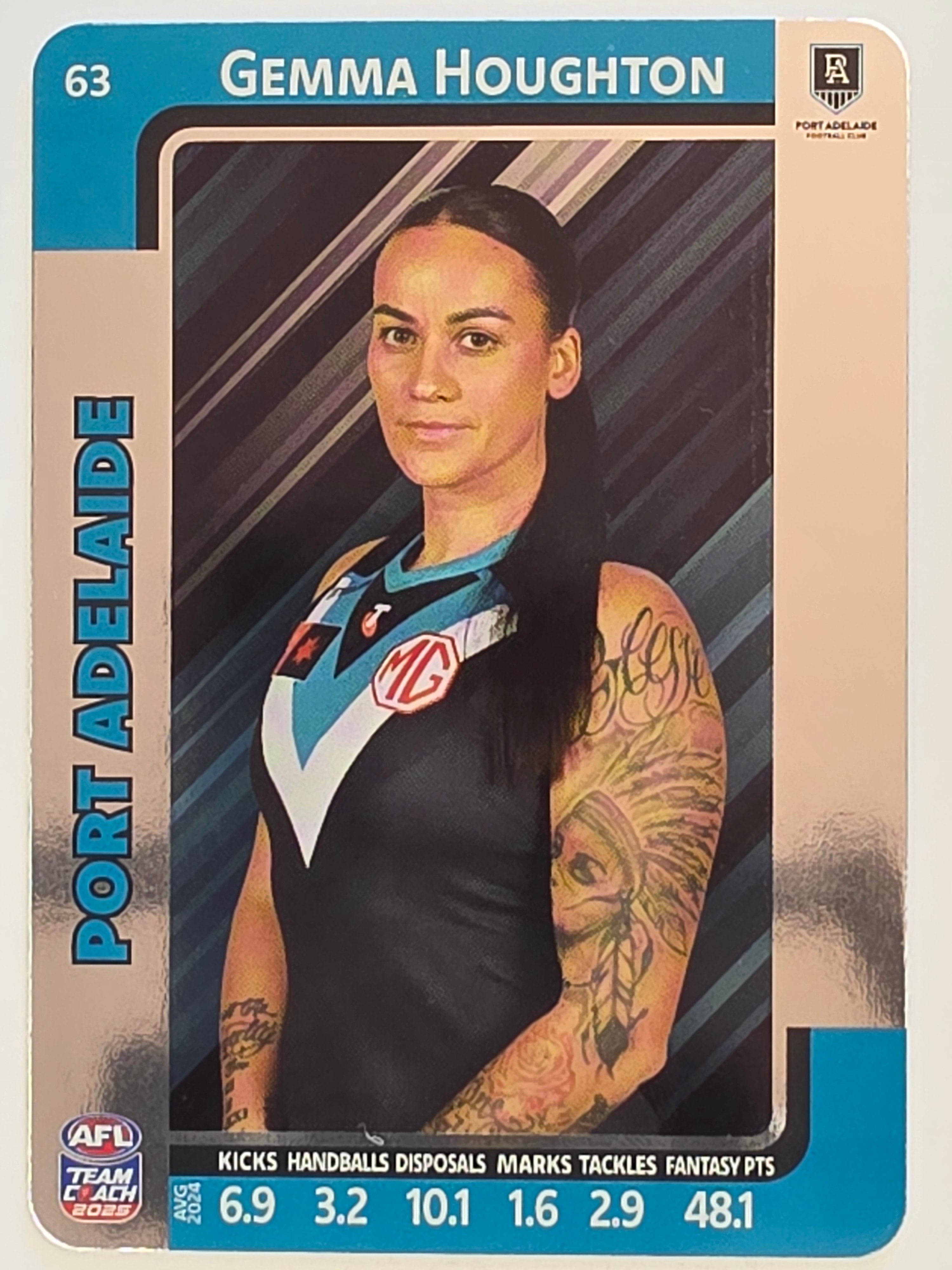 2025 AFLW TeamCoach | Silver Parallel #063 Gemma Houghton | Port Adelaide Power