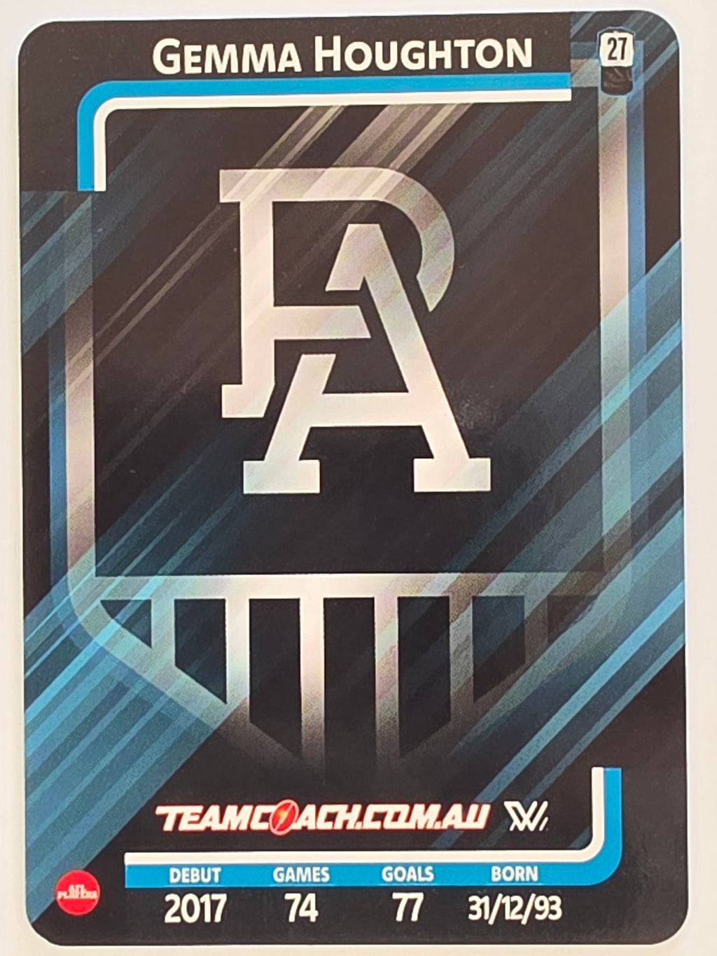 2025 AFLW TeamCoach | Silver Parallel #063 Gemma Houghton | Port Adelaide Power