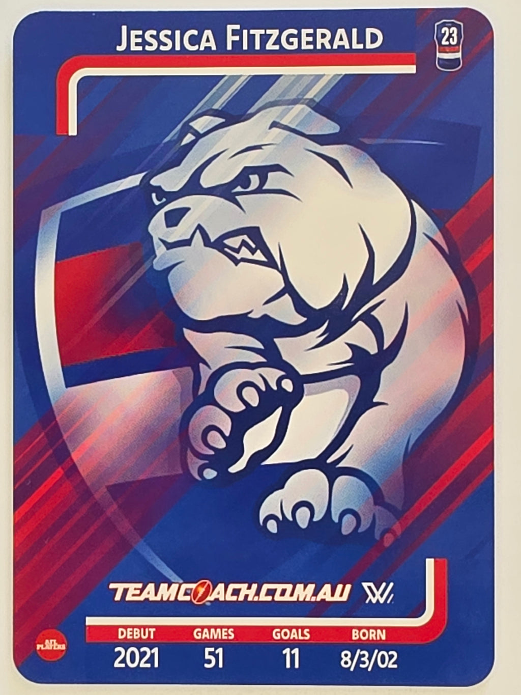 2025 AFLW TeamCoach | Silver Parallel #088 Jessica Fitzgerald | Western Bulldogs
