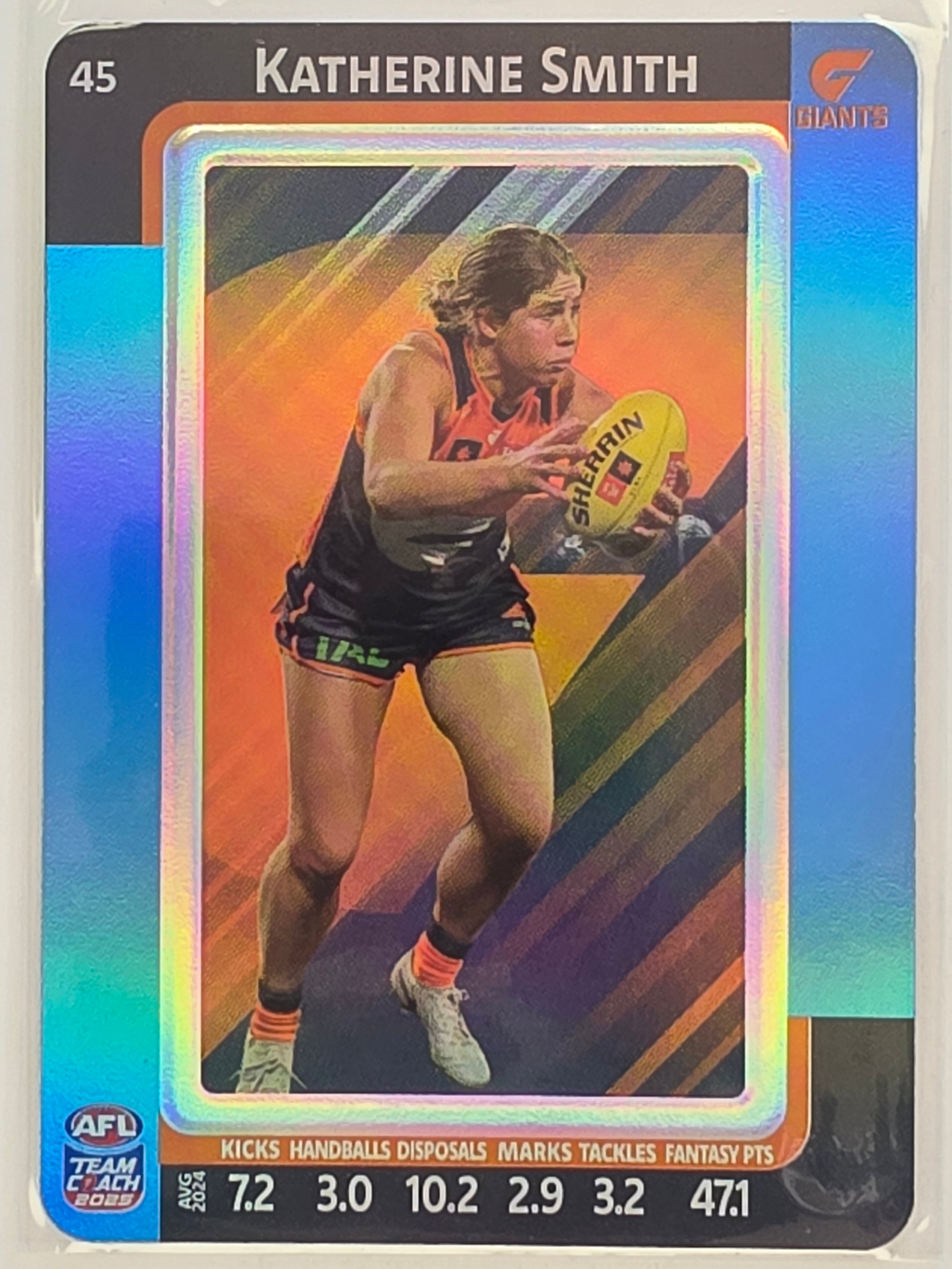 2025 AFLW TeamCoach | Blue Parallel #045 Katherine Smith | Greater Western Sydney Giants