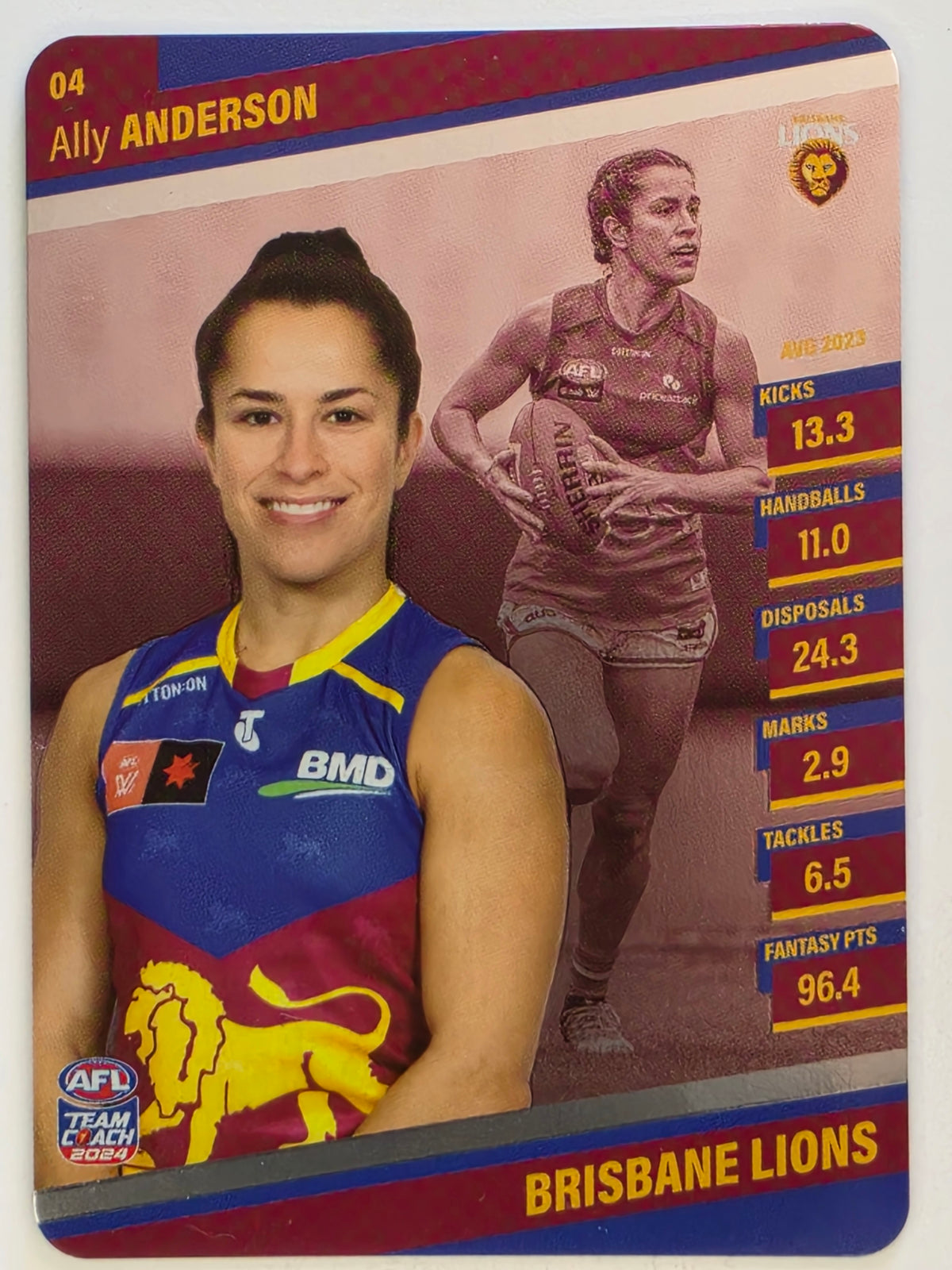 2024 AFLW TeamCoach | Silver Parallel | #4 Ally Anderson Brisbane Lions