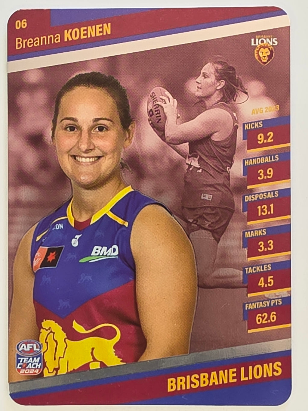 2024 AFLW TeamCoach | Silver Parallel | #6 Breanna Koenen Brisbane Lions