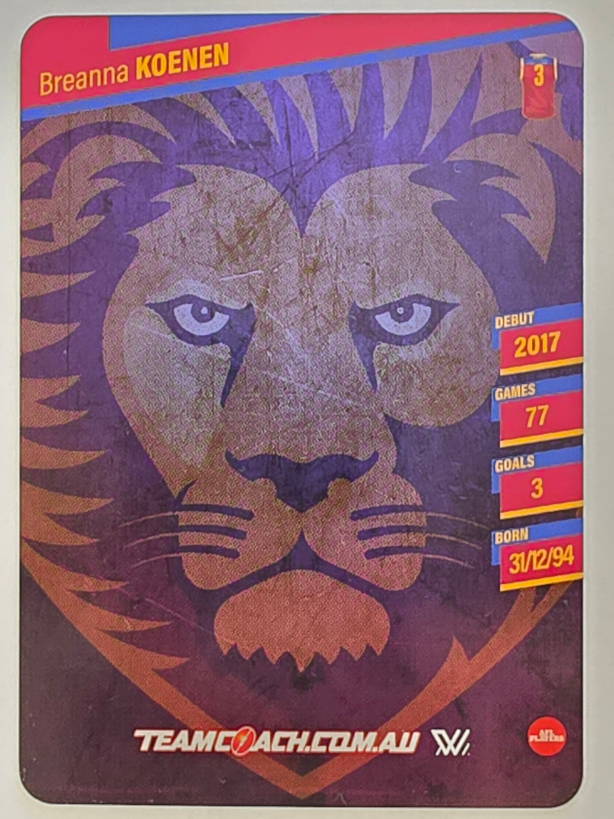 2024 AFLW TeamCoach | Silver Parallel | #6 Breanna Koenen Brisbane Lions