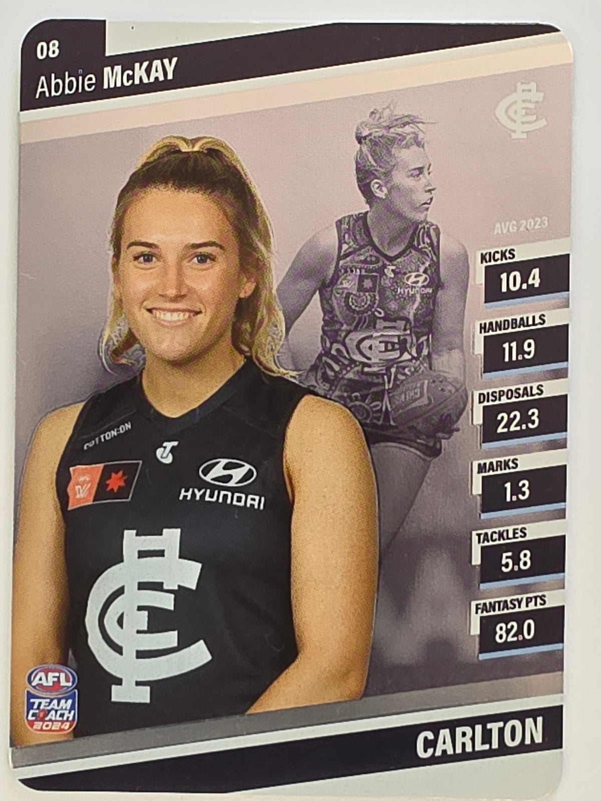 2024 AFLW TeamCoach | Silver Parallel | #8 Abbie McKay Carlton Blues