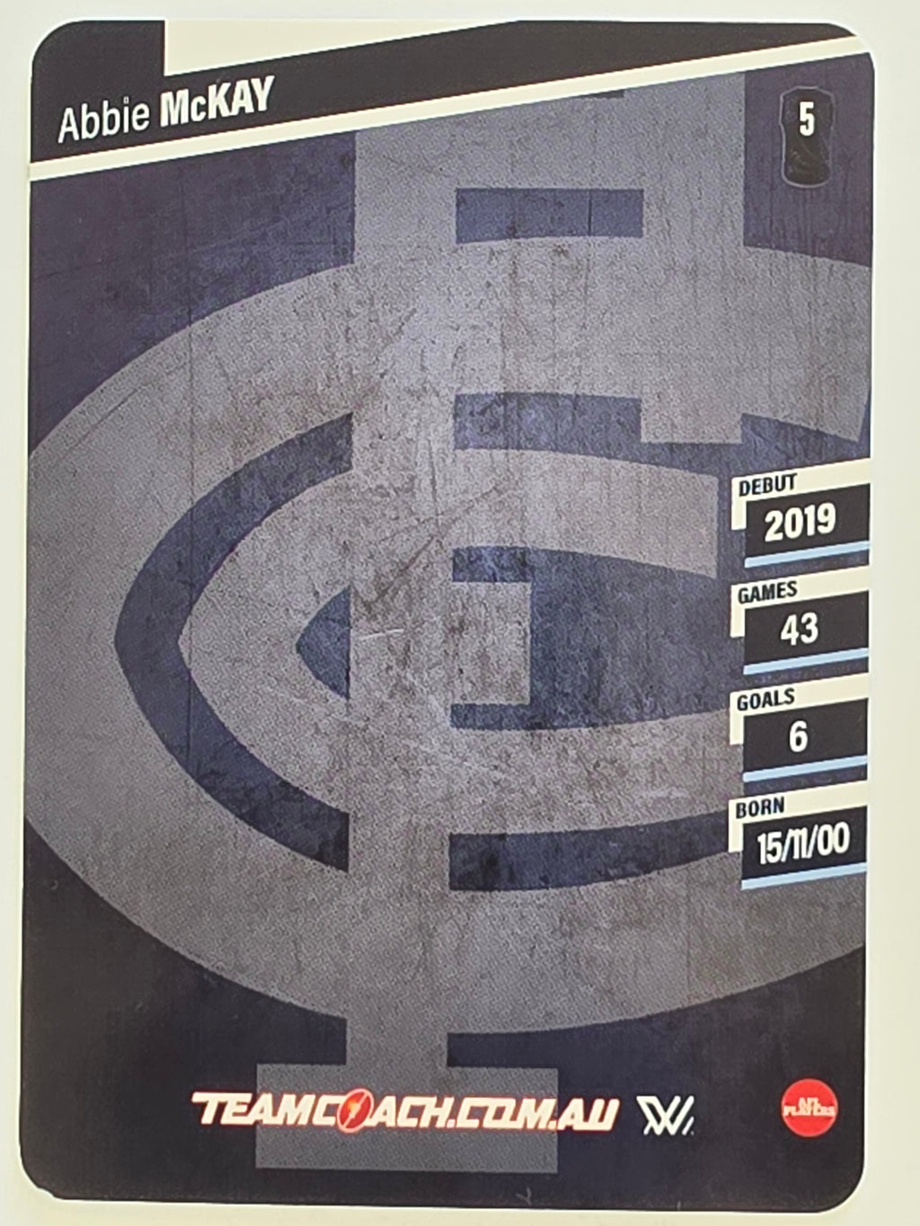 2024 AFLW TeamCoach | Silver Parallel | #8 Abbie McKay Carlton Blues