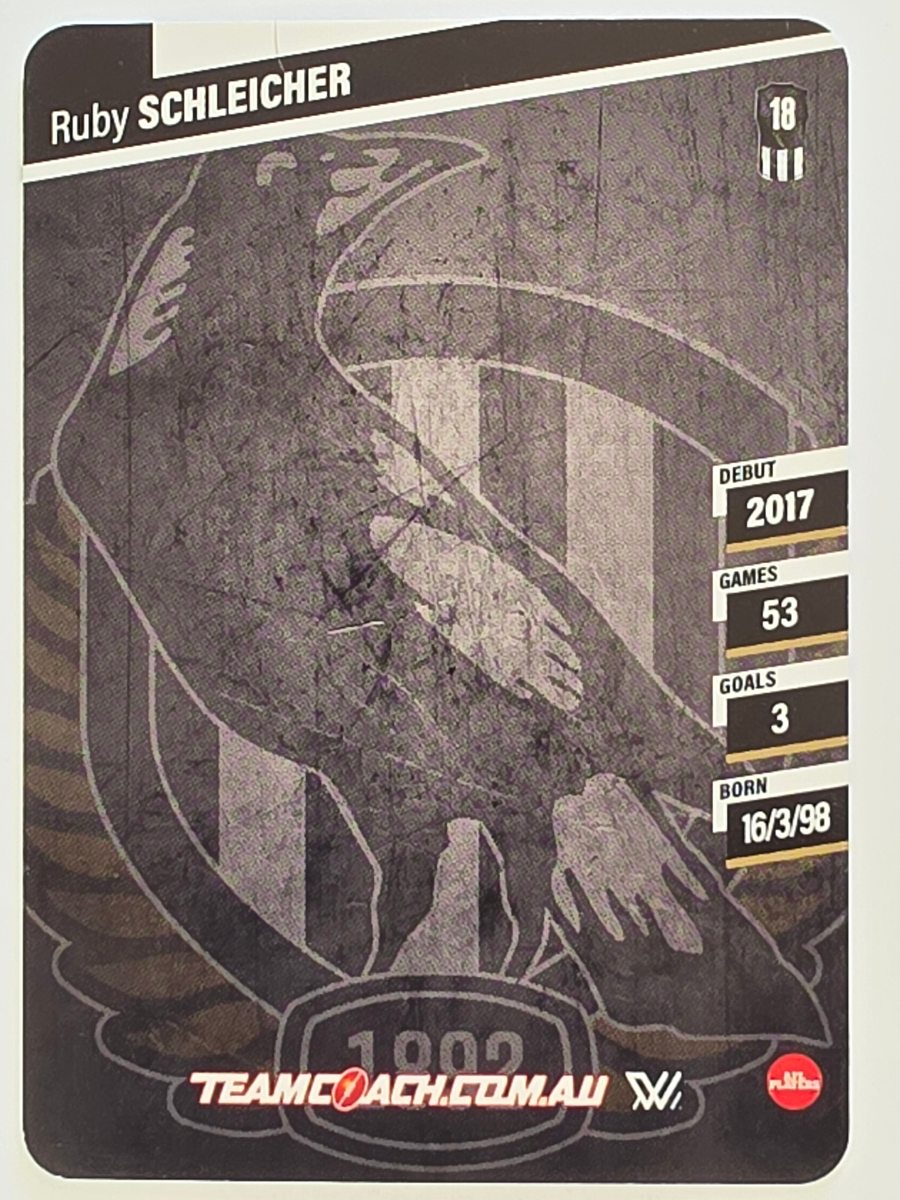 2024 AFLW TeamCoach | Silver Parallel | #12 Ruby Schleicher Collingwood Magpies