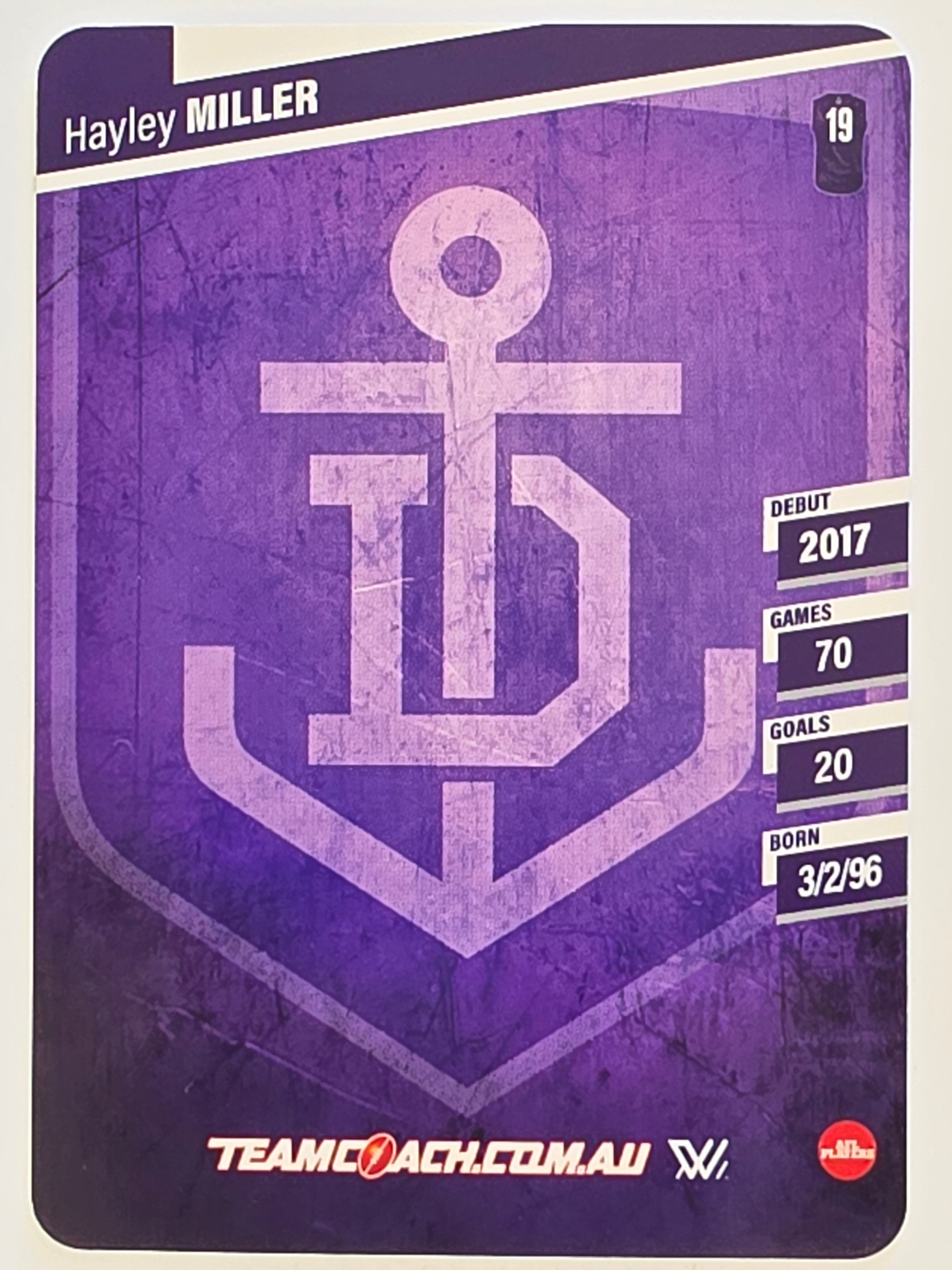 2024 AFLW TeamCoach | Silver Parallel | #16 Hayley Miller Fremantle Dockers