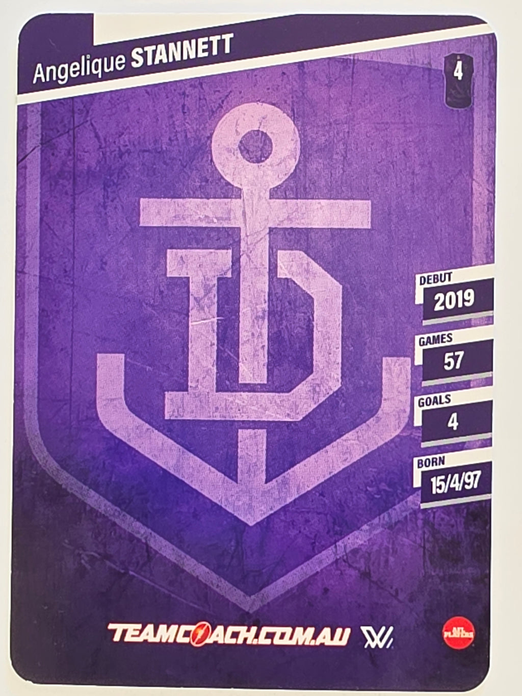 2024 AFLW TeamCoach | Silver Parallel | #18 Angelique Stannett Fremantle Dockers