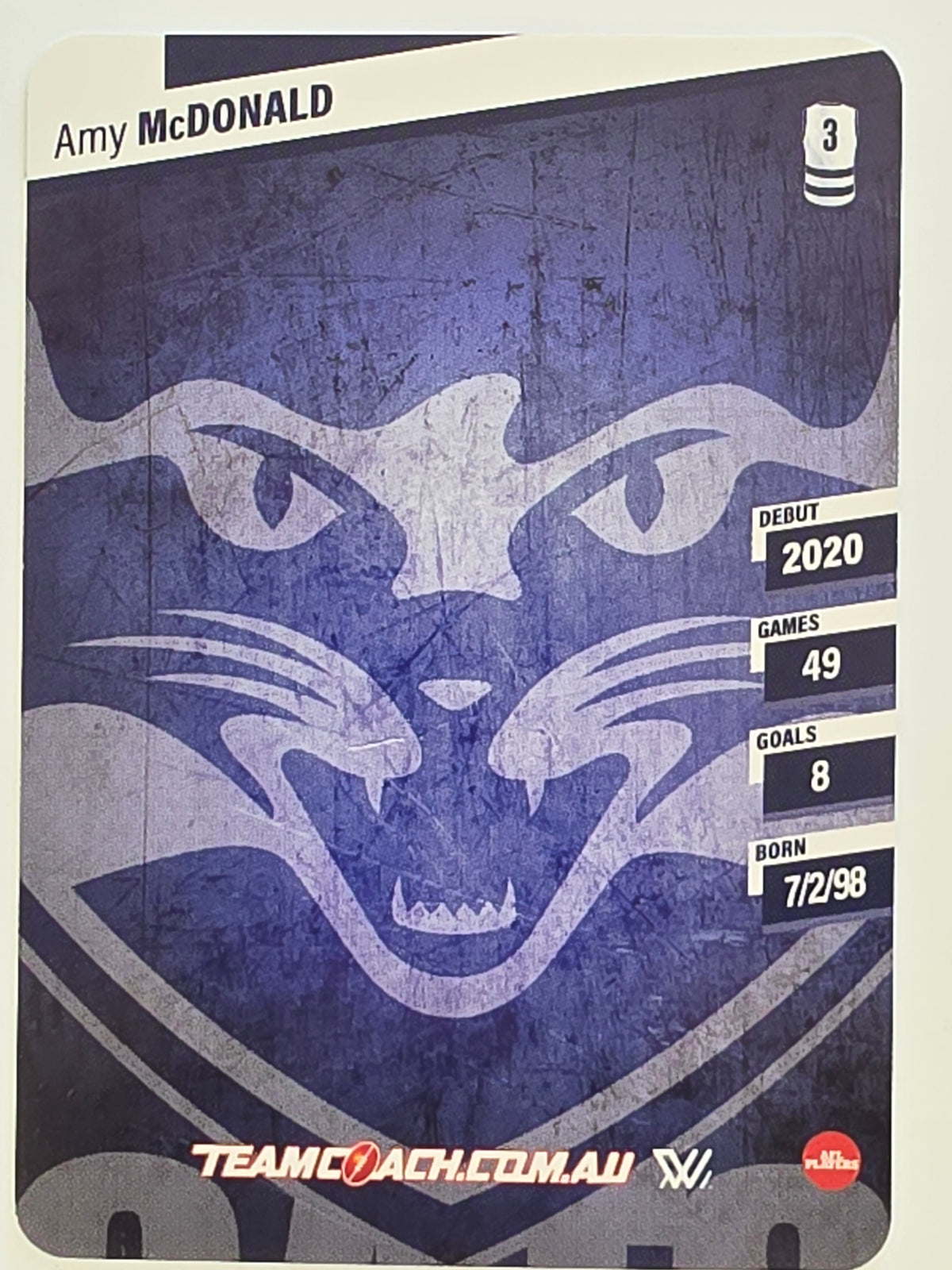 2024 AFLW TeamCoach | Silver Parallel | #19 Amy McDonald Geelong Cats