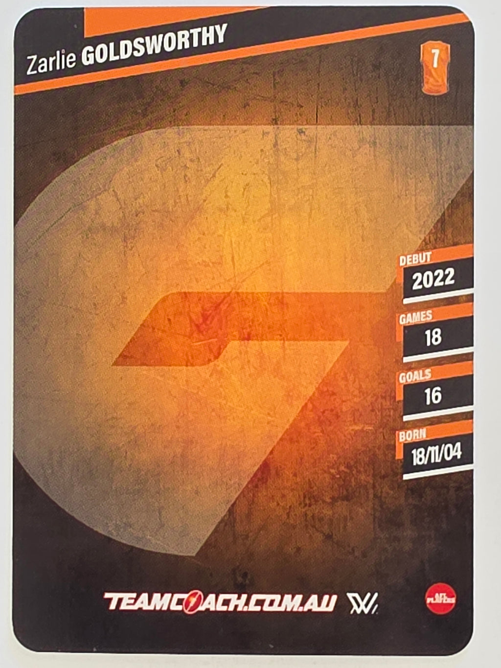 2024 AFLW TeamCoach | Silver Parallel | #26 Zarlie Goldsworthy Greater Western Sydney Giants