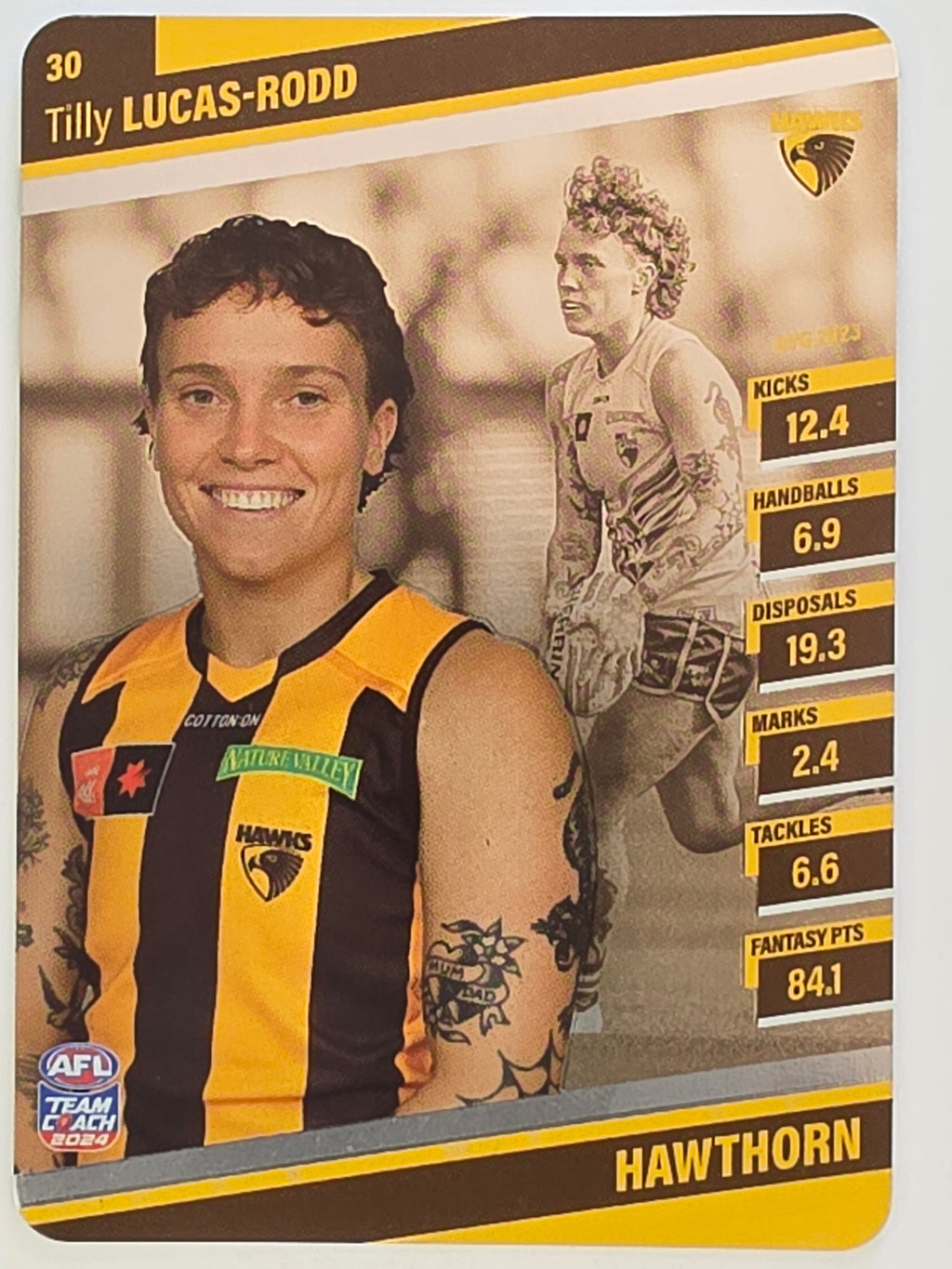 2024 AFLW TeamCoach | Silver Parallel | #30 Tilly Lucas-Rodd Hawthorn Hawks