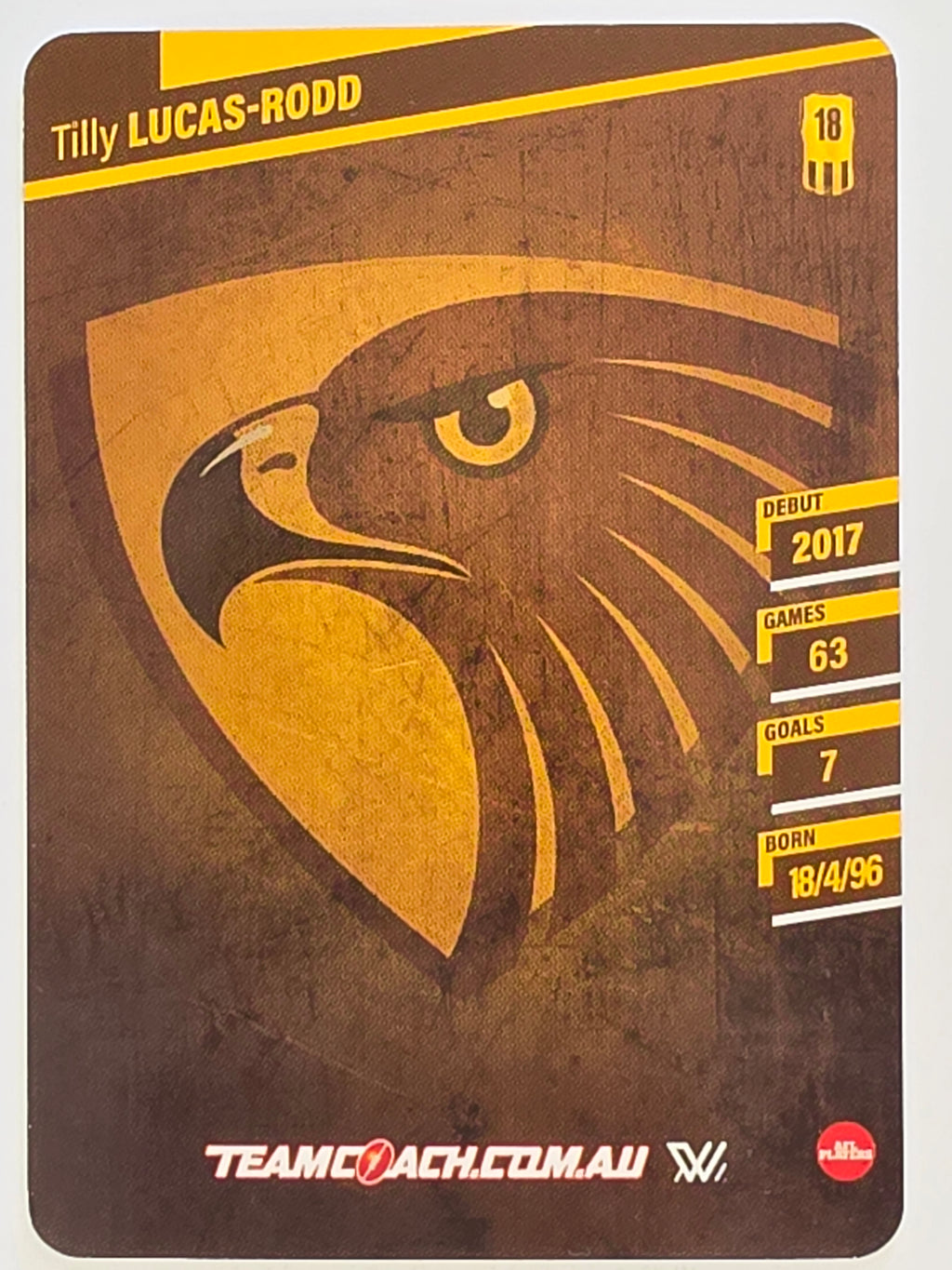 2024 AFLW TeamCoach | Silver Parallel | #30 Tilly Lucas-Rodd Hawthorn Hawks