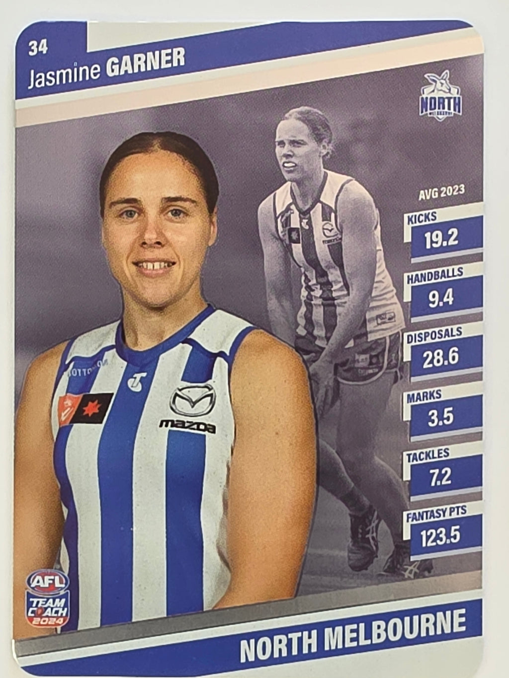 2024 AFLW TeamCoach | Silver Parallel | #34 Jasmine Garner North Melbourne Kangaroos