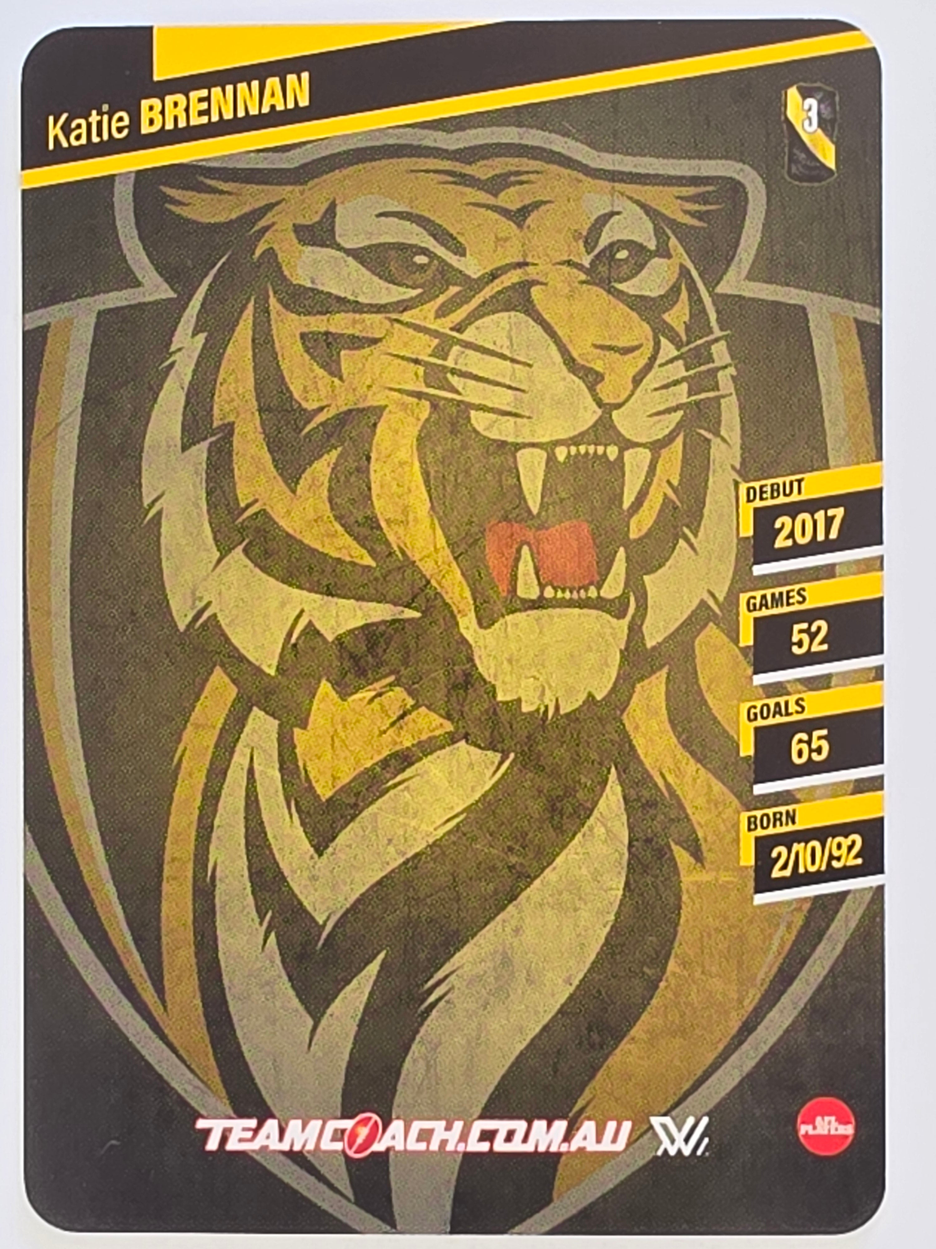 2024 AFLW TeamCoach | Silver Parallel | #40 Katie Brennan Richmond Tigers