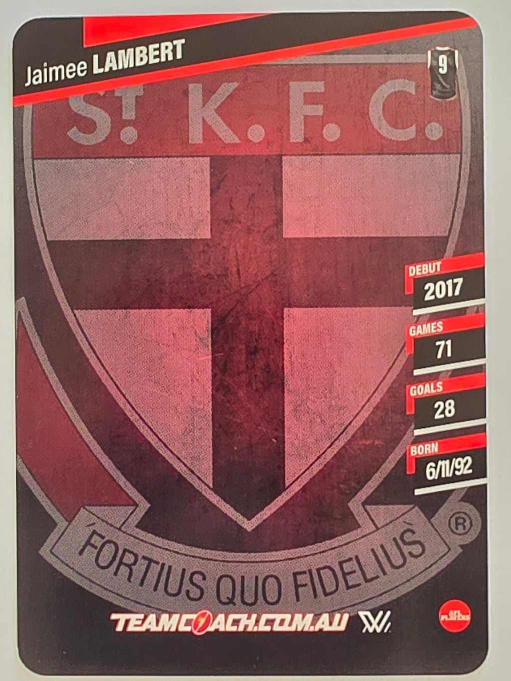 2024 AFLW TeamCoach | Silver Parallel | #43 Jaimee Lambert St. Kilda Saints
