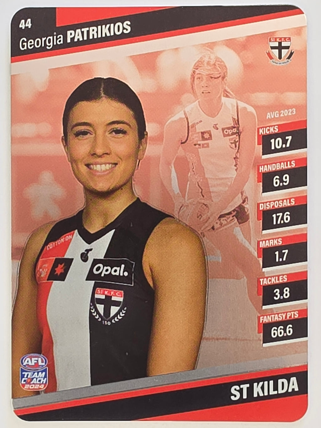 2024 AFLW TeamCoach | Silver Parallel | #44 Georgia Patrikios St. Kilda Saints